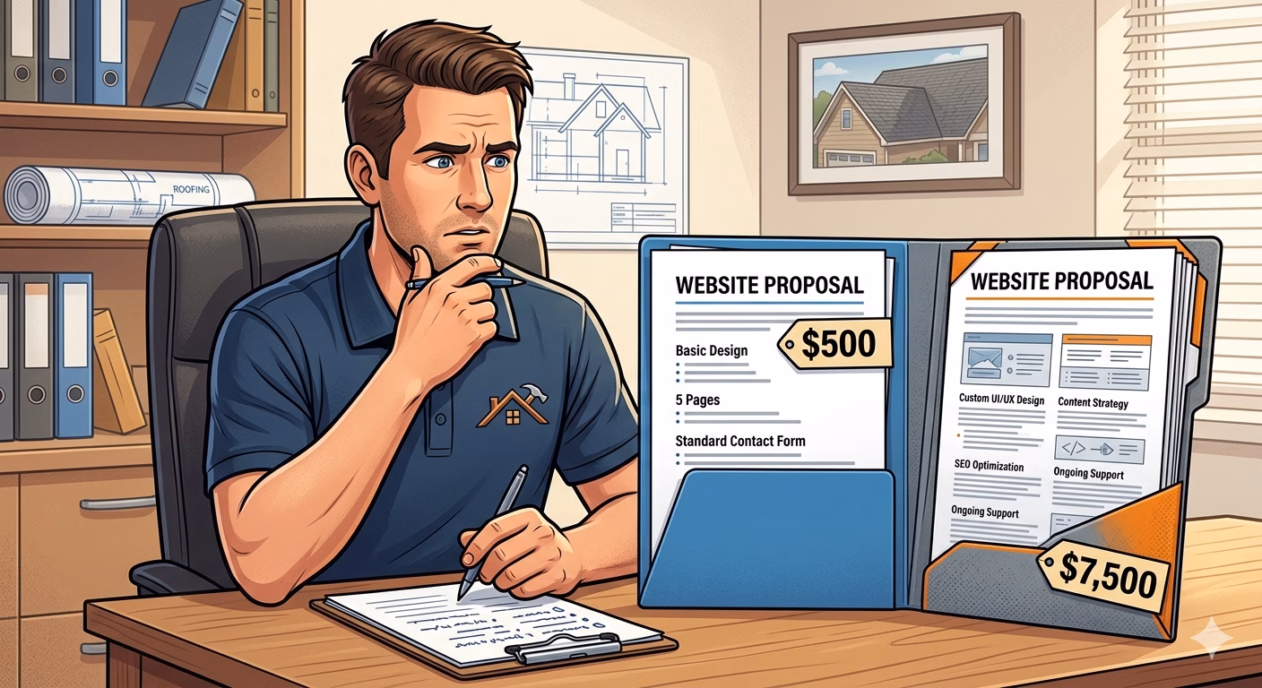 Featured image for “What a Roofing Website Should Cost in 2026 (And What You Actually Get for the Money)”